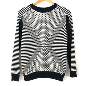 Topshop Black and White Crew Neck Sweater